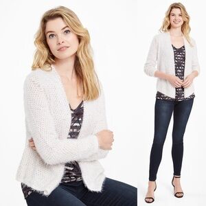 New Nic+Zoe The Right Fluff Eyelash Open Front Cardigan in Neutral Mix